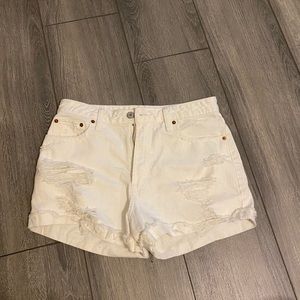 Size 4 Abercrombie White Jean Shorts